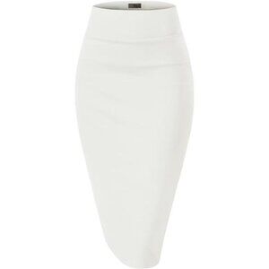 Women's Premium Nylon Ponte Stretch High Waist Pencil Suit 1073t Ivory